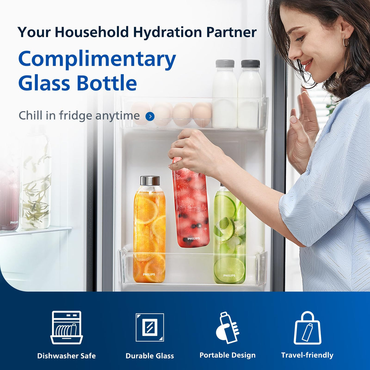 PHILIPS Countertop Reverse Osmosis Water Filter Dispenser, 5 Stages RO Water Filtration System Purifier with Aquaporin Technology Tested by NASA, 3:1 Pure to Drain, NSF/ANSI 372 Certified, Reduce TDS