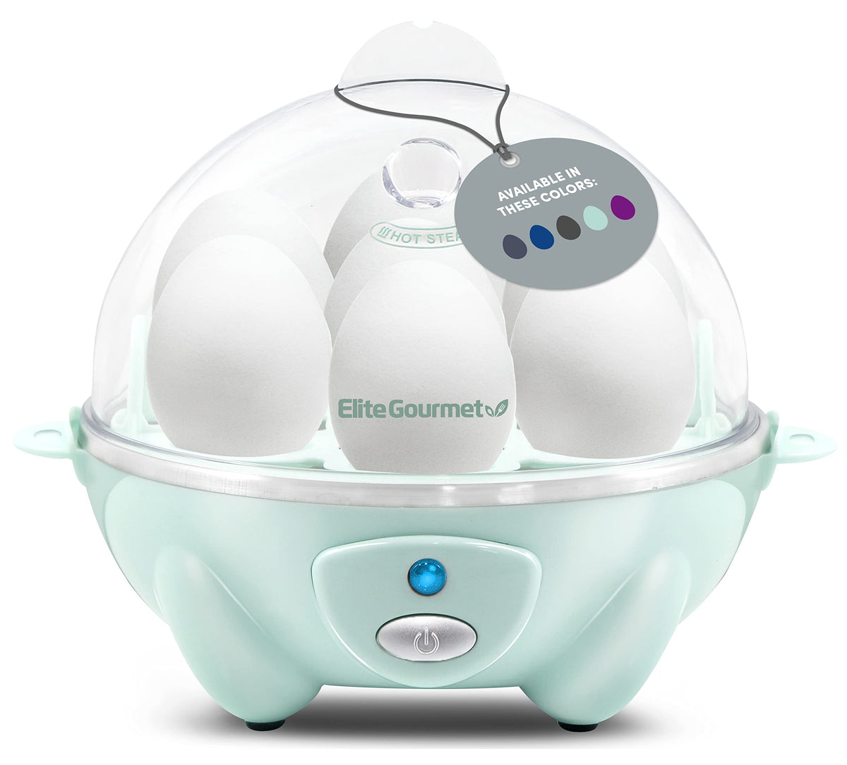 Електрична омлет-машина Elite Gourmet Easy, місткістю 7 яєць, для м'яких, середніх та круто зварених яєць, з автоматичним вимкненням та звуковим сигналом, без бісфенолу А