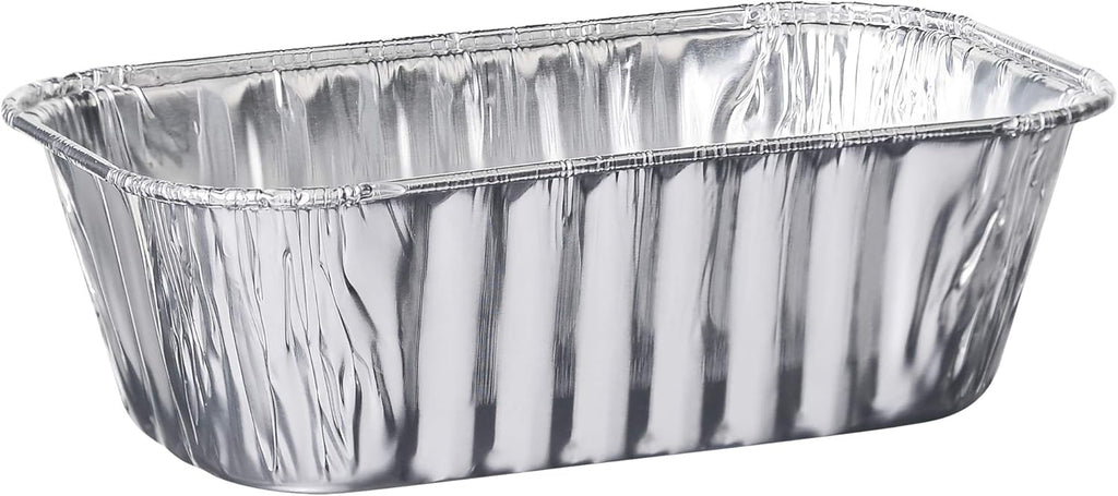 PLASTICPRO [1 Lb 10 Pack Disposable Loaf Pans Aluminum Tin Foil Meal Prep Bakeware - Cookware Perfect for Baking Cakes, Bread, Meatloaf, Lasagna 1 Pound 6'' X 3.75'' X 2''