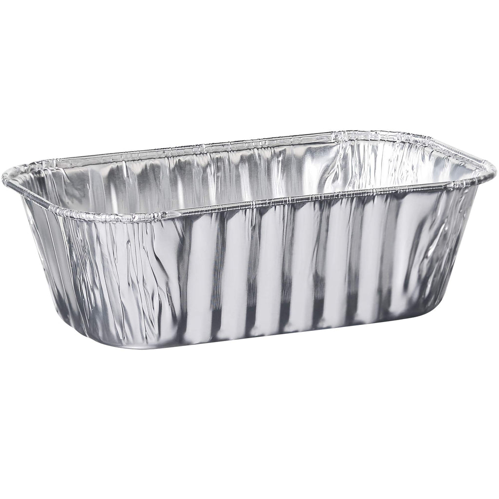 PLASTICPRO [1 Lb 10 Pack Disposable Loaf Pans Aluminum Tin Foil Meal Prep Bakeware - Cookware Perfect for Baking Cakes, Bread, Meatloaf, Lasagna 1 Pound 6'' X 3.75'' X 2''