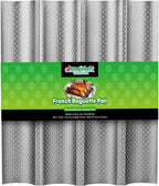 AMAGABELI GARDEN & HOME Baguette Bread Pan 15" x 13" Nonstick Perforated Baguette Tray French Bread Baking 4 Wave Loaf Bake Mold Toast Cooking Baker Molding Gutter Oven Toaster Dishwasher Safe Silver