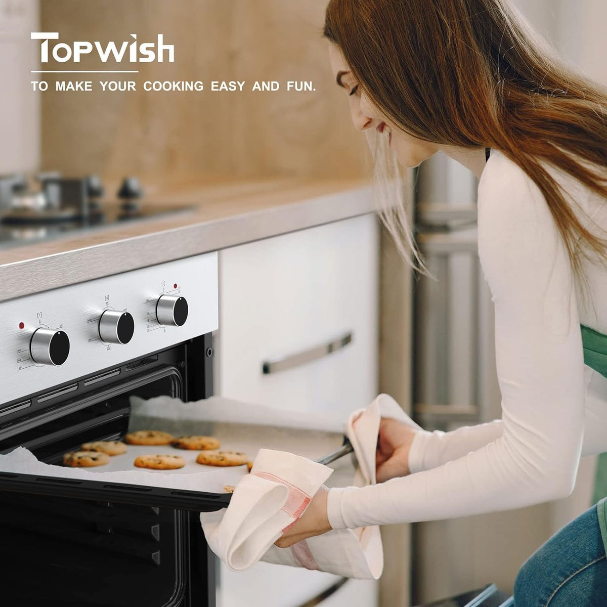 24" Pojedynczy Piekarnik Ścienny, 2.3 Cu.ft. Wbudowany Piekarnik Elektryczny Ścienny 5 Funkcji Gotowania Pieczenie Grill Grillowanie, Sterowanie Mechaniczne Pokrętła, Wykończenie Ze Stali Nierdzewnej, Do Kuchni, Certyfikat ETL