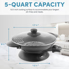Електрична вок-скат Aroma Housewares AEW-307, 5 л, чорний