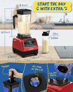 CRANDDI Professional Blender,1500 Watt Commercial Blenders for Kitchen with 70oz Capacity and Self-Cleaning, Classic Blenders for Shakes and Smoothies, Build-in Pulse, YL-010-R