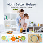 Blender ręczny Ganiza 5 w 1, silnik o mocy 1000 W, tryb ręczny z 16 prędkościami, ostrze ze stali nierdzewnej, pojemnik do mieszania o pojemności 800 ml, siekacz, trzepaczka i spieniacz do mleka o pojemności 600 ml