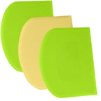 SURDOCA Dough Scraper Bench Scraper - 3P 4.7x3.7" Plastic Flexible Bowl Scraper, Sharp Edge & Angles Cake Scraper. Non-Slip Bakeware Decorating Tools Sculpting & Modeling Tools - Green+White+Green
