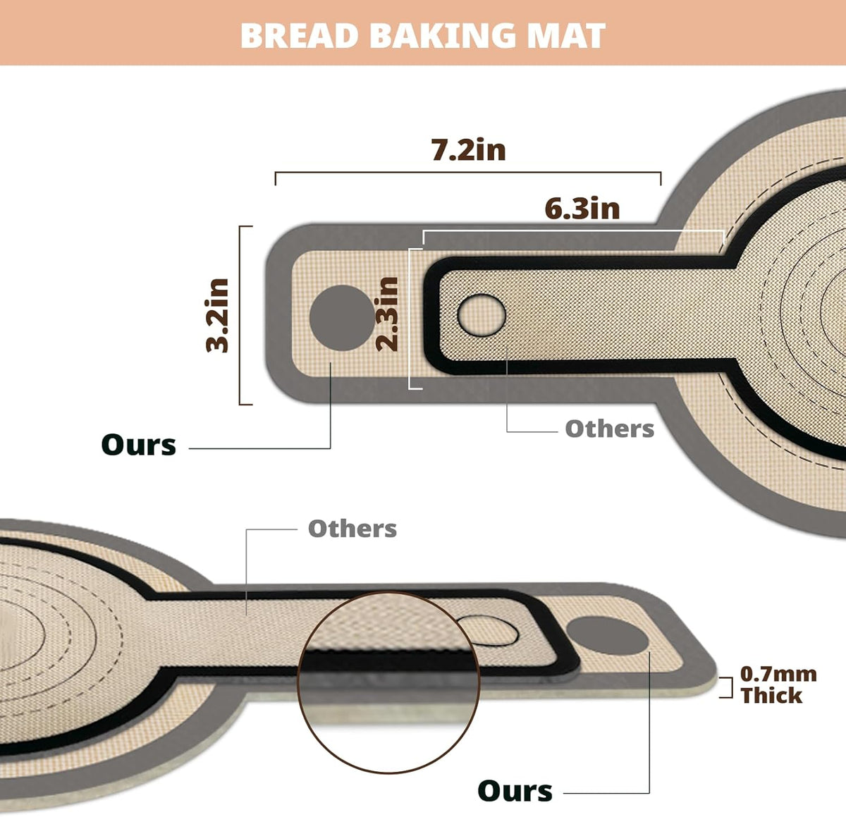 Silicone Bread Sling for Dutch Oven, 2 PCS Non-Stick & Easy Clean Reusable Silicone Bread Baking Mat with Long Handles, Easy to Transfer Sourdough Bread, BM02