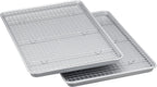 Amazon Basics Ceramic Nonstick Baking Sheets & Cooling Rack Set, Non-Toxic, Half Sheet Size, 2-Pack, Gray