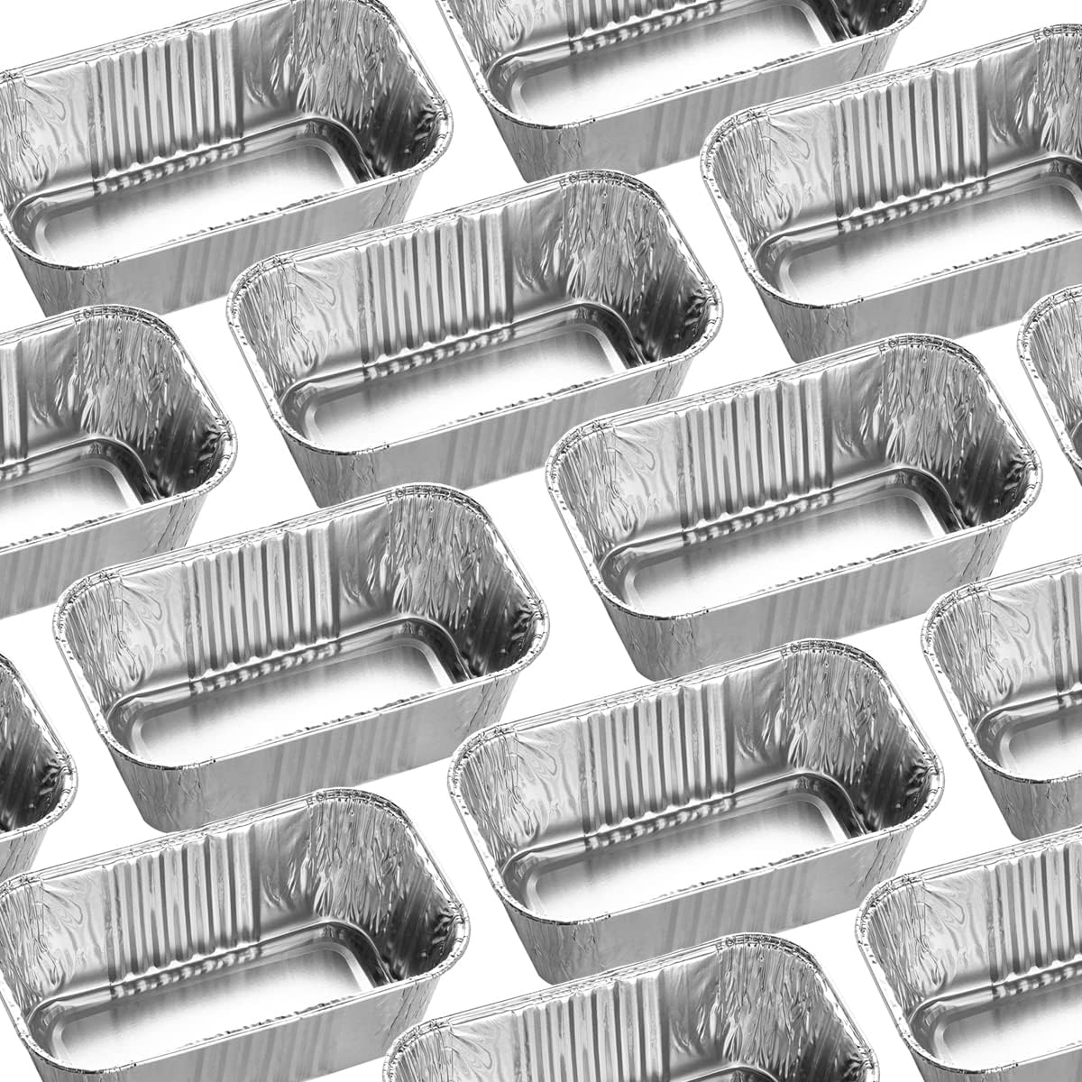 100 Pack 1Lb Aluminum Mini Loaf Baking Pans, 6” x 3.5” x 2” Heavy Duty Disposable Loaf Pans, Thick Foil Bread Pans for Baking Holiday Treats Food Storage and Takeout