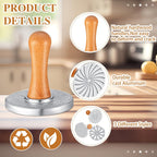 Wenqik 3 Pcs Cookie Stamps Round Metal Cookie Press Cutter Mold with Wooden Handle Cookie Embossing Stamp Mold Cookie Stamper Decorating Supplies for DIY Baking Cakes Pastries Easy to Use Gift Package