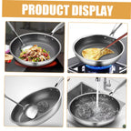 PRETYZOOM Omelet Pan Chinese Wok Stovetop Pot Frying Strainer Oven Fryer Flat Bottom Pans Schfer Noodles Cooker Large Honeycomb Wok Non Griddle Wok for Electric Stove Silver Stainless Steel