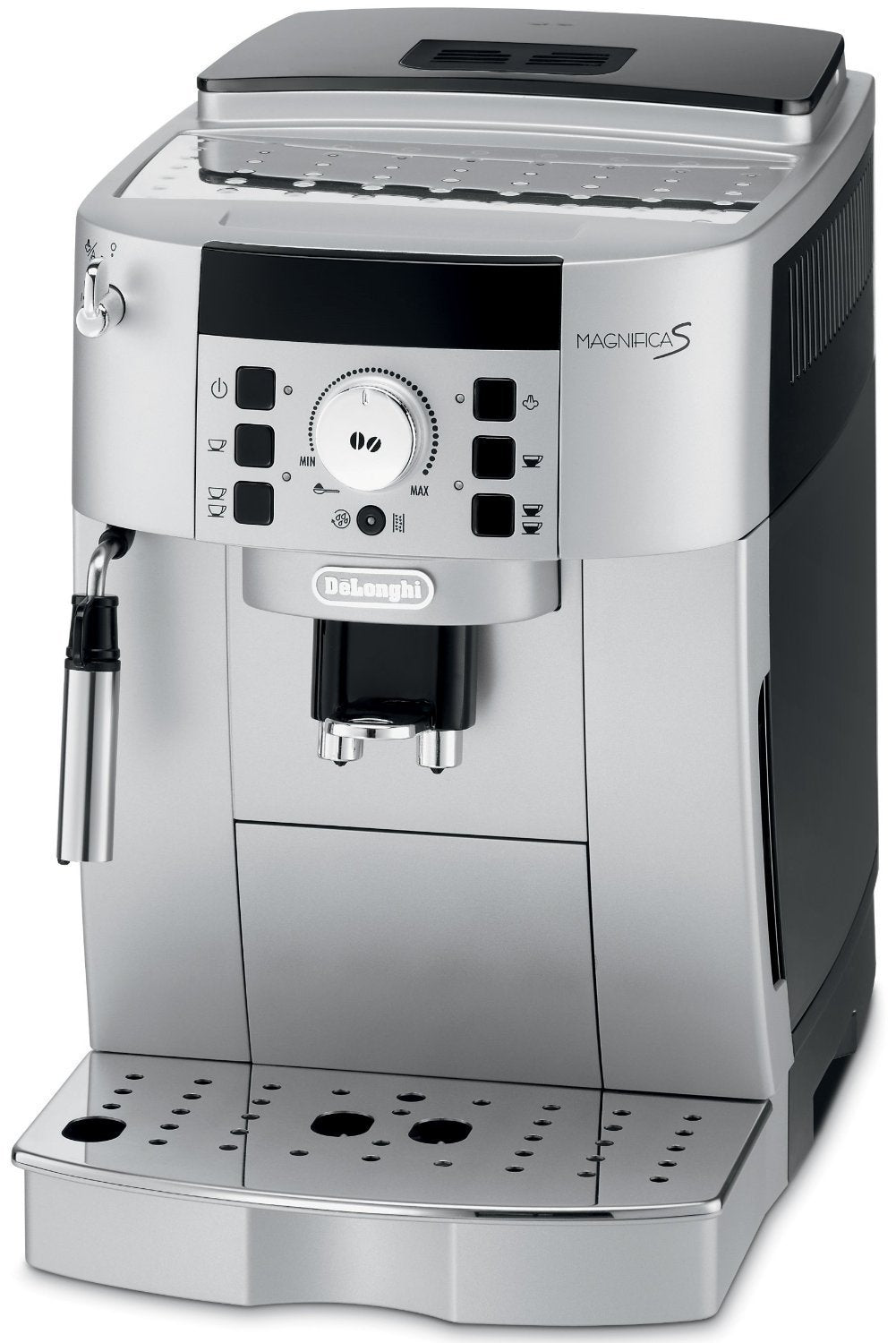 Повністю автоматична кавоварка DeLonghi Magnifica XS для еспресо та капучино з ручною системою капучино, сріблястий колір