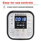 Instant Pot Duo 7-в-1 електрична скороварка, мультиварка, рисоварка, пароварка, пристрій для пасерування, йогуртниця, підігрівач та стерилізатор, включає додаток з понад 800 рецептами, нержавіюча сталь, 8 кварт