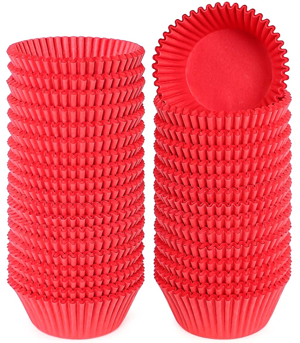 Caperci Standard Natural Cupcake Liners 500 Count, No Smell, Grease-Proof Paper Muffin Liners, Food-grade Baking Cups for Cupcakes, Muffins, Nuts