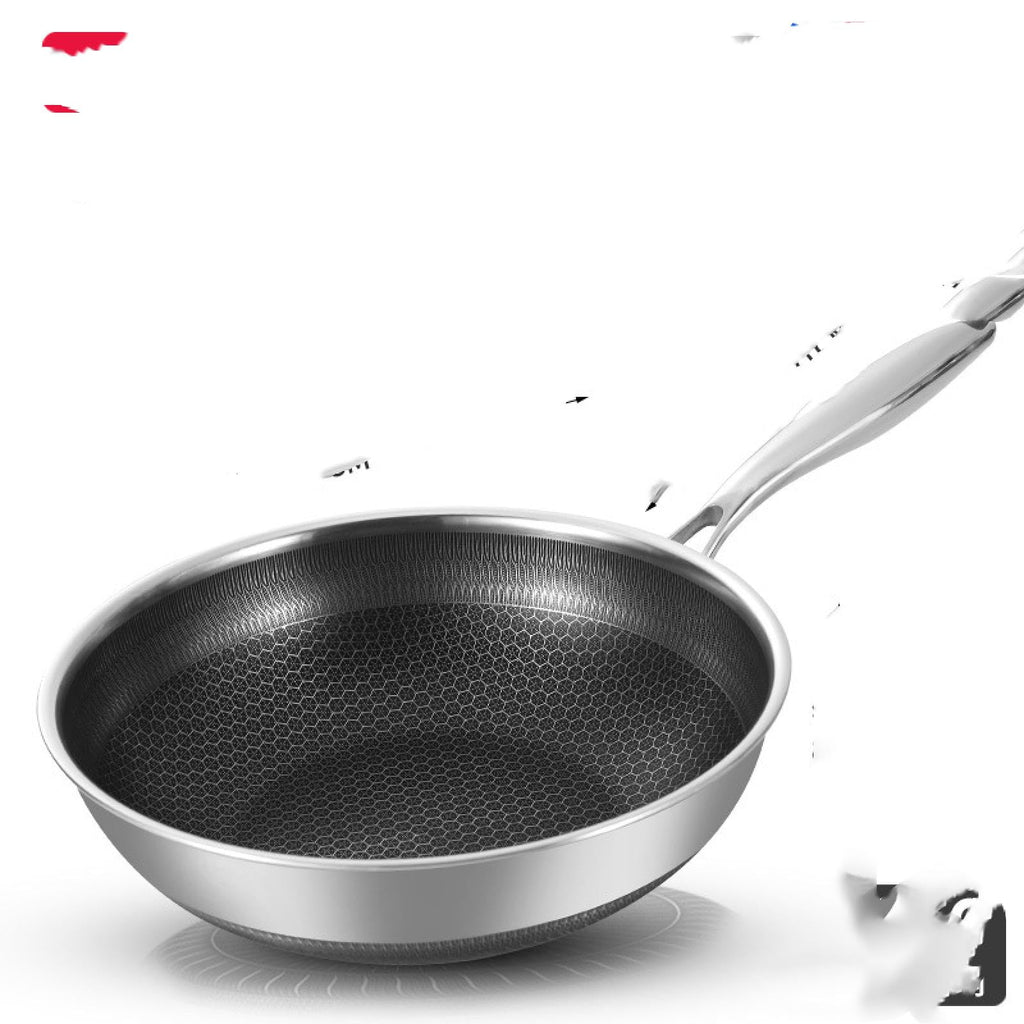 MoHaoCommerce 316 Stainless Steel Double-Sided Wok Less Oil Smoke Honeycomb Non-Stick Wok Household Gas Induction Cooker Kitchenware Pots