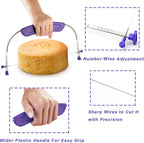 WAFJAMF Adjustable Cake Leveler Cutter for Leveling Tops, Suitable for 10 Inch Cake, Professional Cake Slicer with Stainless Steel Wire Cakes Baking Tool for Wedding Birthday Layer Cake