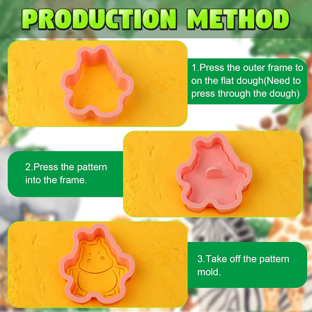 Jspupifip 16 Pack Animal Cookie Cutters Set,3D Cookie Plunger Stamps Jungle Safari Animal Zoo Circus DIY Press Molds Baby Shower Cracker Cutters Birthday Party Baking Supplies Clay Biscuit Molds