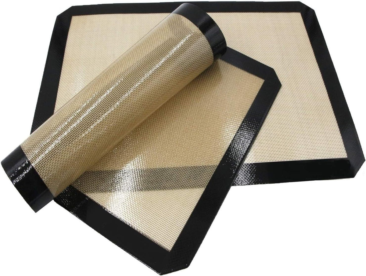 Premium Non Stick Silicone Baking Mats Quarter Sheet Toaster Oven Liner Small,Set Of 2 Mats (Size 8.5" - 11.5")