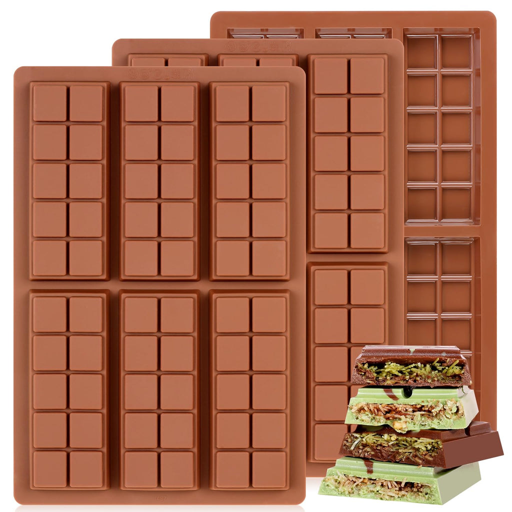 Chocolate Bar Mold - Non-Stick Chocolate Molds, Food Grade Silicone Deep Mold for Dubai Pistachio, Candy, Snacks