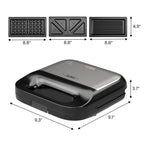 Sunvivi Waffle Iron, Panini Press Grill and Sandwich Maker Set, 3 in 1 Electric Sandwich Press with Removable Non-Stick Plates, Indicator Lights & Cool Touch Handle 750W