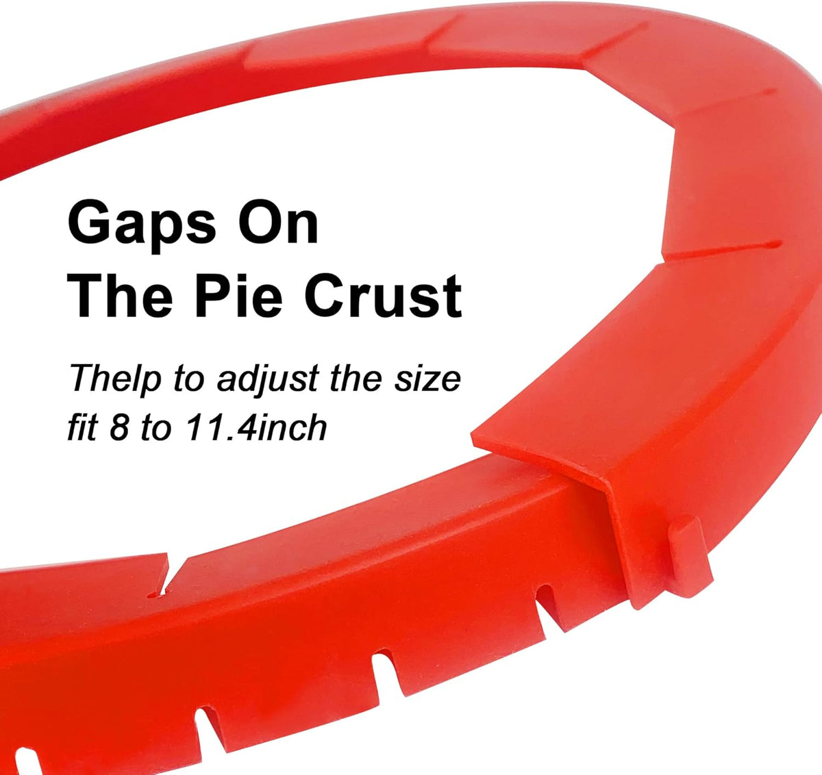 2 Pack Adjustable Silicone Crust Shield, BPA-free Pie Crust Protector Cover Kitchen Tool for Baking Pizza, Fit 8-10.7 Inch Pies - Dishwasher Safe (Red)