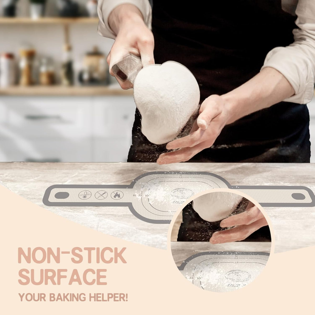Sourdough Silicone Bread Sling, Oval and Round Silicone Bread Sling for Dutch Oven, Nonstick＆Reusable Bread Baking Mat for Sourdough Transfer, 2 PCS Easy-To-Clean Bread Slings