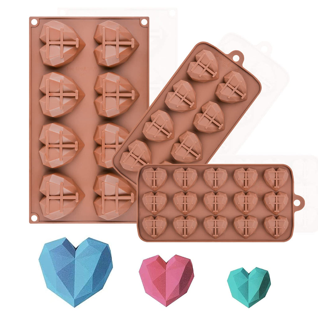 1 Pc Chocolate Bar Mold Deep Dubai Break Apart Candy Molds Thick Stuffed Silicone Molds for Filling Knafeh Pistachio Chocolate Bar and Wax Melts Large (Pyramid Shape)