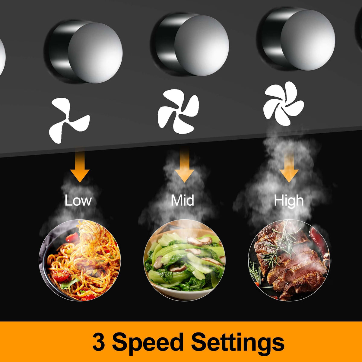 SNDOAS Black Range Hood,Wall Mount Range Hood 30 inch,Stainless Steel Range Hood with Ducted/Ductless Convertible,Stove Vent Hood,Aluminum Filters,3 Speed Exhaust Fan,LED Light,Button Control
