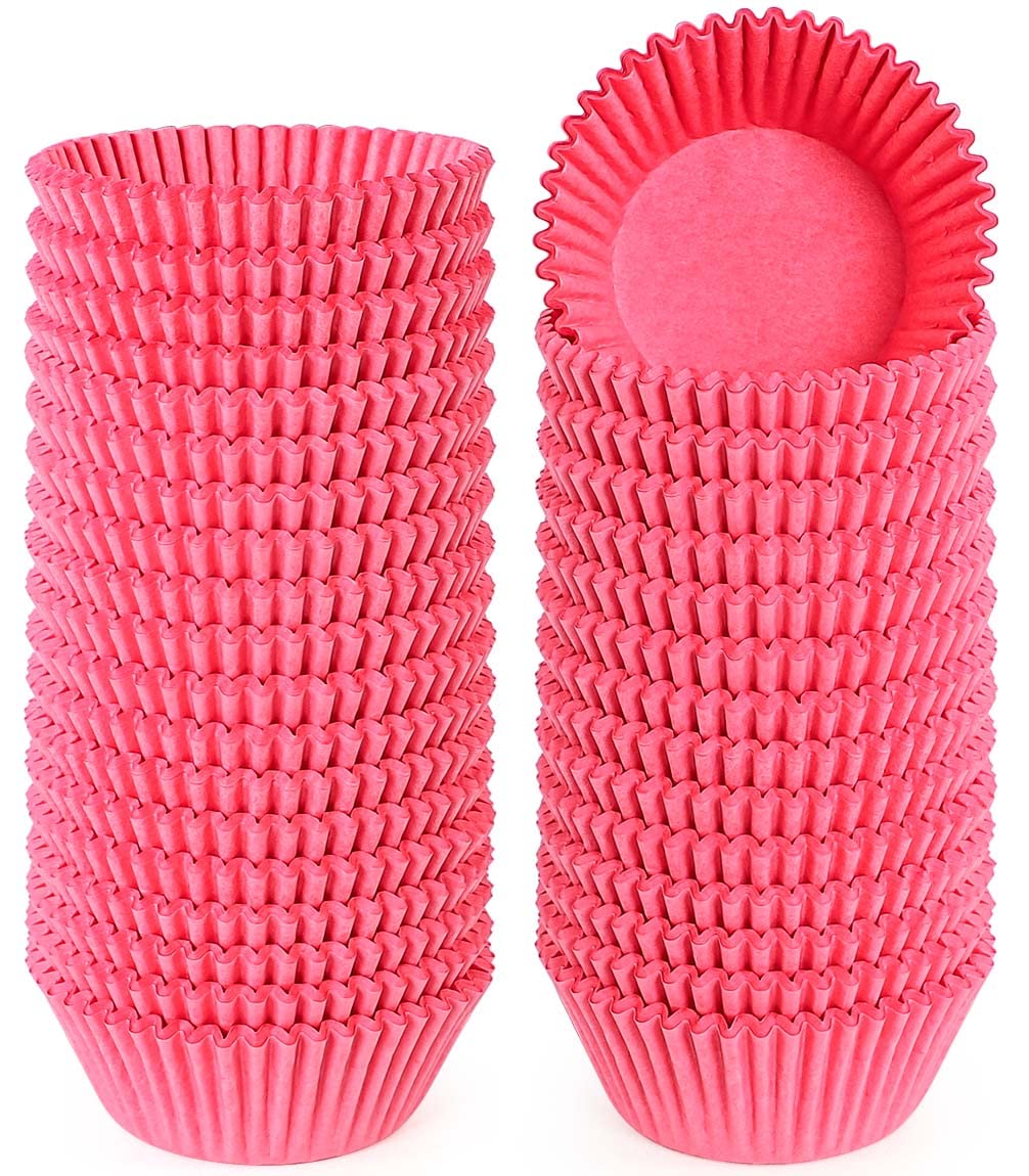 Caperci Standard Natural Cupcake Liners 500 Count, No Smell, Grease-Proof Paper Muffin Liners, Food-grade Baking Cups for Cupcakes, Muffins, Nuts