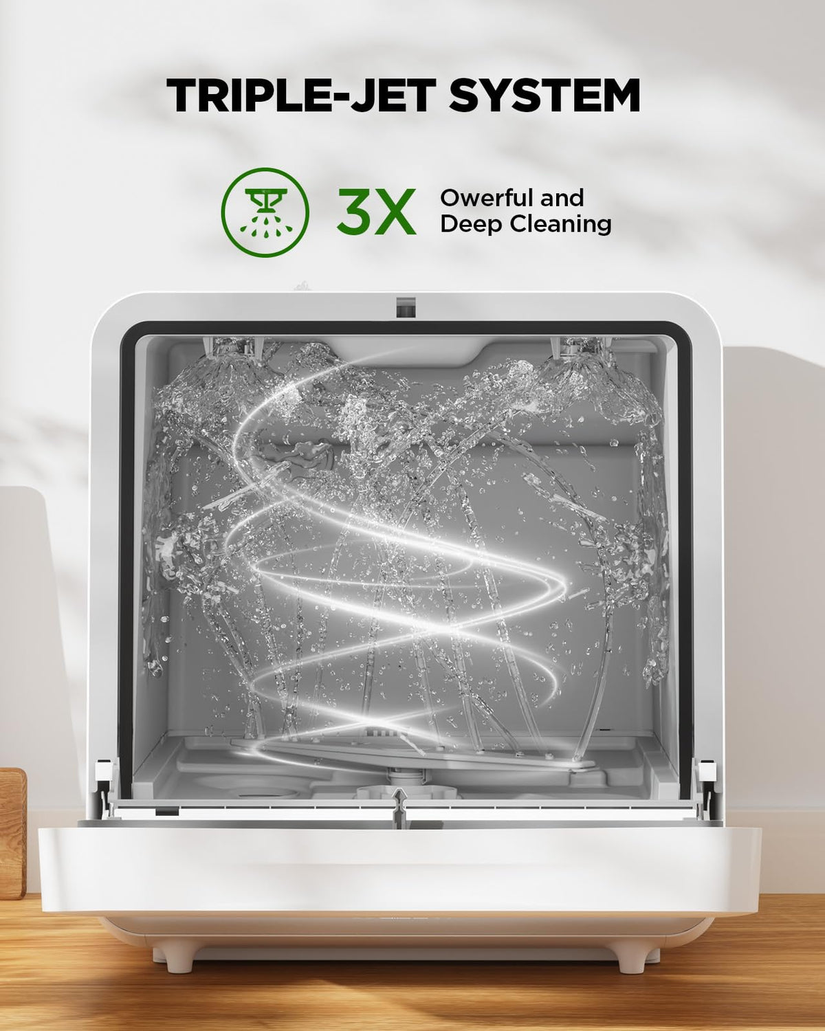 Silonn Compact Countertop Dishwasher with Smart App Control, Portable Dishwasher Countertop with Triple-Jet Cleaning System, Built-In Water Tank, Ideal Mini Dishwasher for Kitchens and RVs