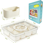 Snackle Box Container Divided Serving Platters with Lid and Handle Divided Snackle for Portable Snack Box Container Tray Perfect for Candy Fruit and Treats