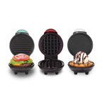 DASH Mini Waffle Maker + Grill + Griddle, 3 in 1 Pack - Red/Aqua/White