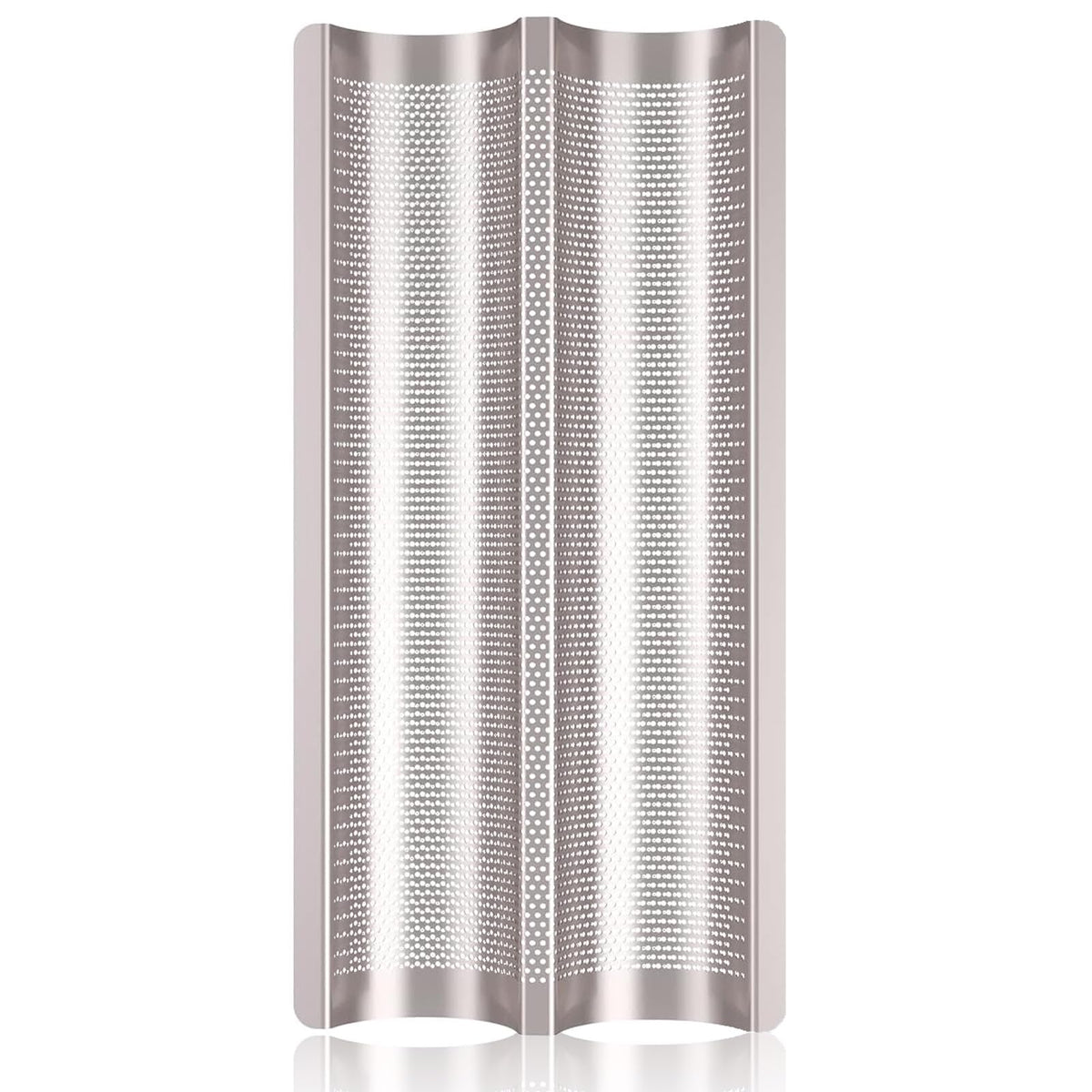 Baguette Pans for Baking 15" x 11", Carbon Steel 3 Loaf Nonstick Baguette Baking Tray for French & Italian Perforated French Bread Pan