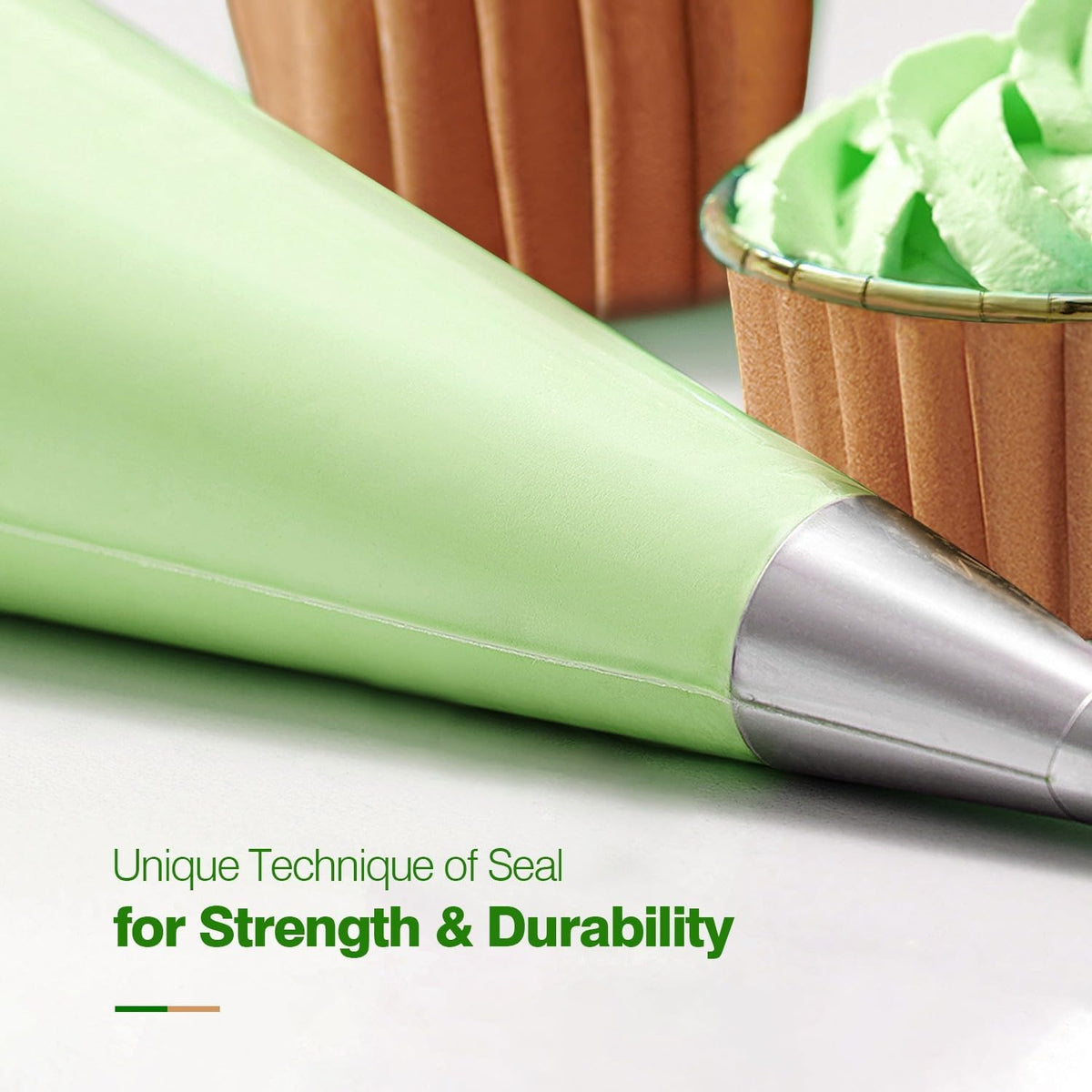 Keenpioneer 18-Inch Biobased Disposable Piping Bags, Plant Based Cake Decorating Pastry Bag - Pack of 100