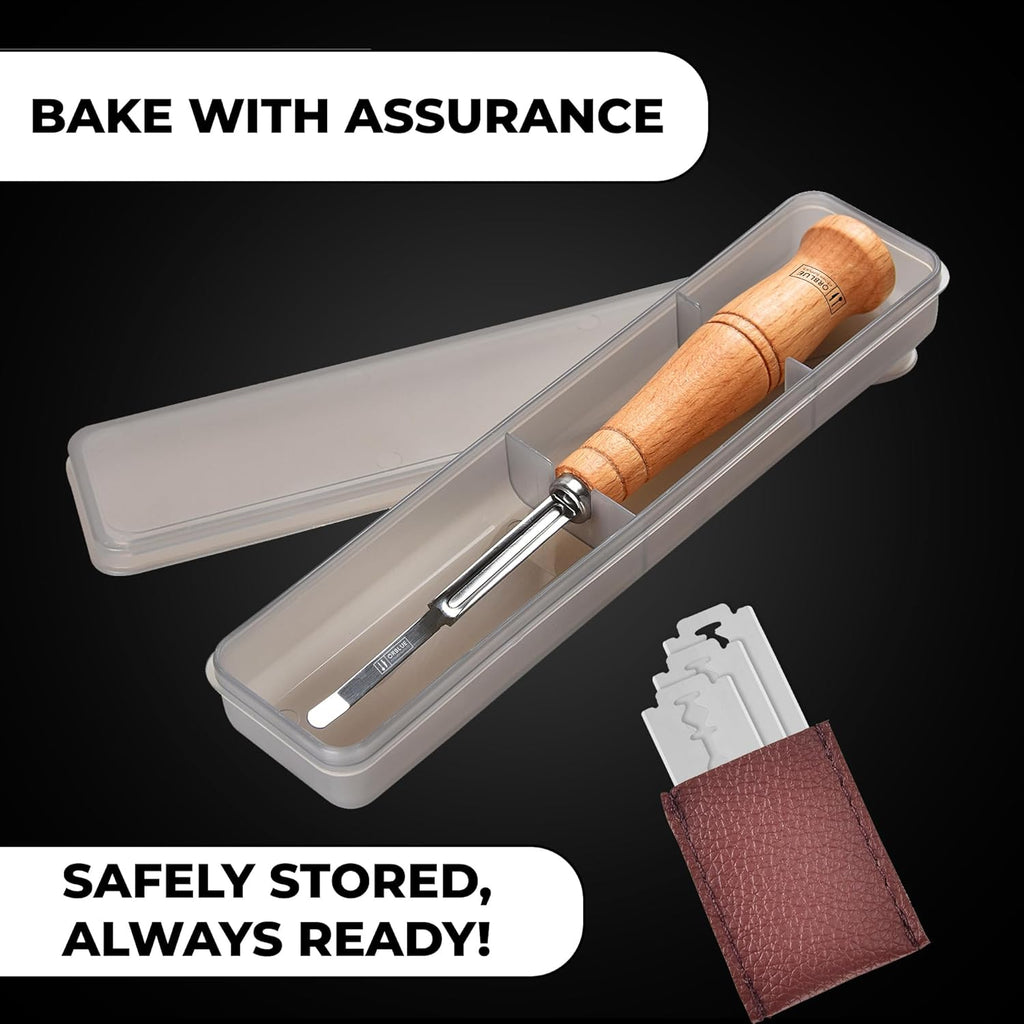 Orblue Bread Lame, Bread Scoring Knife, Bread Lame Dough Scoring Tool for Artisan Sourdough, Lame Bread Tool, Essential Baking Supplies with 12 Blades Included