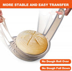 Silicone Bread Sling Dutch Oven - Best Japan Silicone Non-Stick & Easy Clean Reusable Baking Mat With Extra Long Handles, 2 Grey Set for Transferable Dough