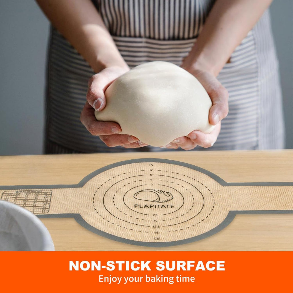 Silicone Bread Sling for Dutch Oven Liners, Non Stick 2 PCS, Easy Clean Reusable Silicone Bread Baking Mat with Long Handles, Easy to Transfer Sourdough Bread, Round