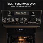 GarveeLife 24" Electric Single Wall Oven, 3000w, 240V, 2.5 Cu.ft Built-in Electric Convection Oven, 8 Baking Modes, 3D Surround Heating, with Timer, Safety Lock, Air Frying Function