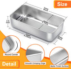E-far Loaf Pan for Baking Bread, 9 x 5 Inch Stainless Steel Baking Loaf Pans, Metal Bakeware for Bread Meatloaf Cake Brownies, Healthy & Non Toxic, Easy Release & Dishwasher Safe - Set of 3
