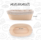 Bread Proofing Baskets Set of 2 10 inch Oval Shaped Dough Proofing Bowls w/Liners Perfect for Professional & Home Sourdough Bread Baking