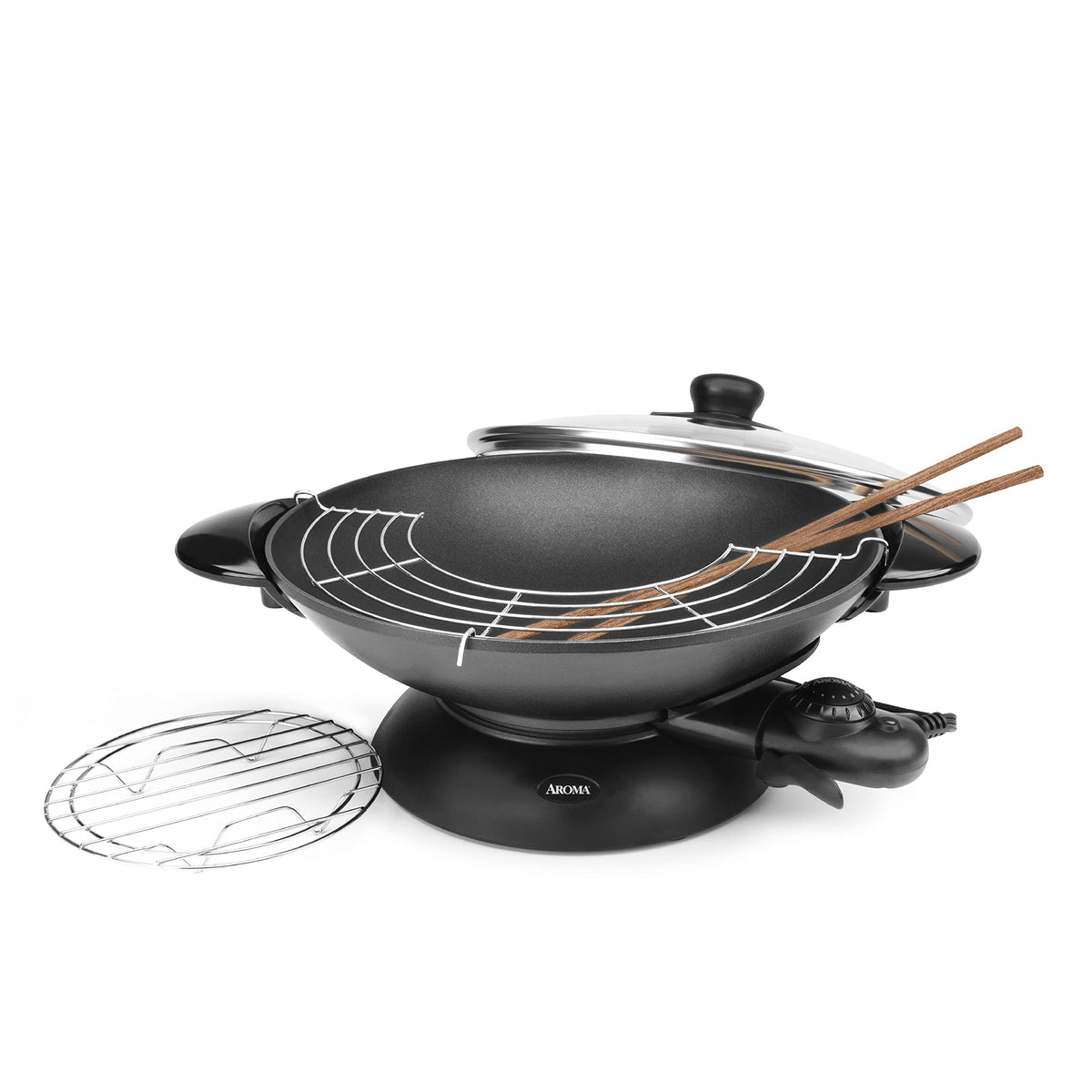 Електрична вок-скат Aroma Housewares AEW-307, 5 л, чорний