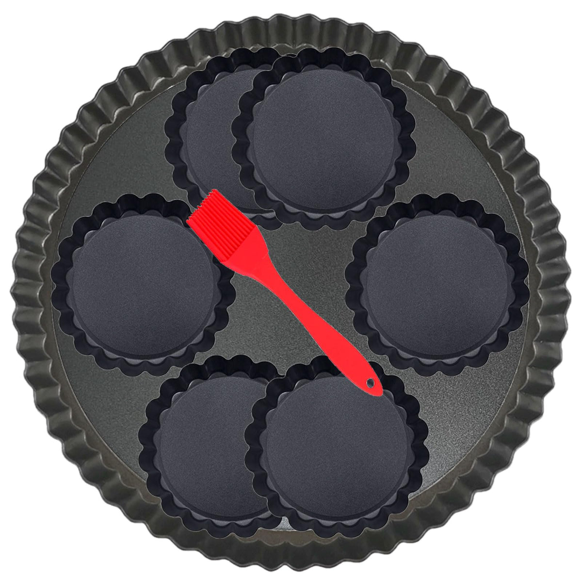 DATANYA 8 Pack Mini Tart Pans 4 Inch with Removable Bottom Round Nonstick Quiche Pan, Heavy Duty Fluted Side for Pies, Mousse Cakes, Dessert Baking (4 Inch 8pcs)