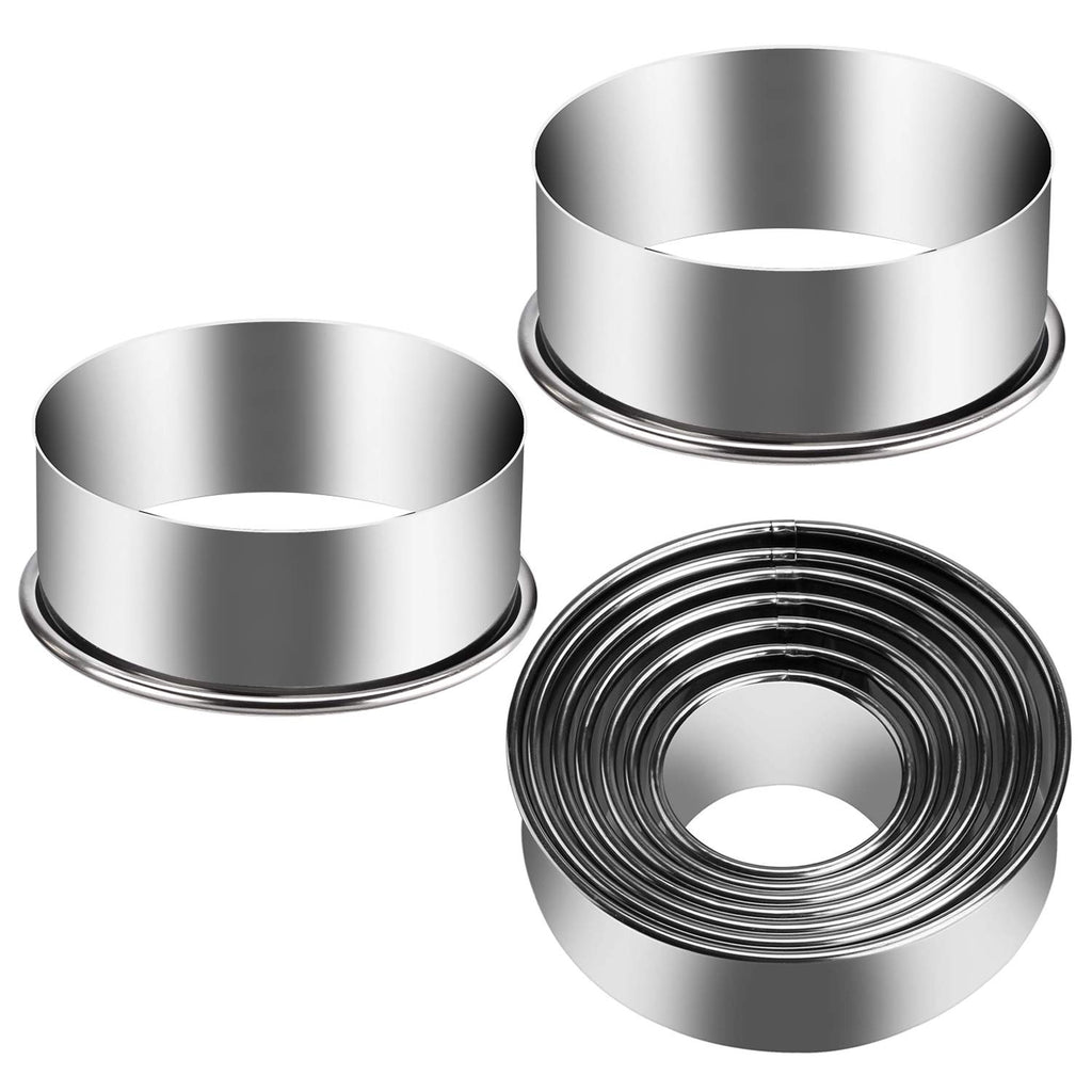 5 Pieces Biscuit Cookie Cutters Set,Stainless Steel Circle Round Cookie Biscuit Cutters in Graduated Sizes Shape Molds for Pastries Doughs Doughnuts