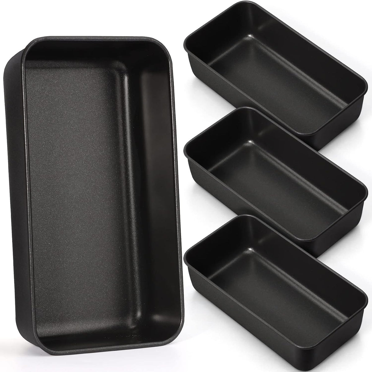 LIANYU 8 Pack 9x5 Loaf Pans for Bread Baking, Stainless Steel Baking Bread Pans, Small Loaf Tins for Homemade Brownies and Pound Cakes, Dishwasher Safe