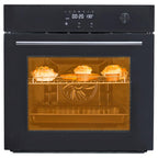 TacleeKii 24" Electric Single Wall Oven - 2.5Cu.ft, 8 Baking Modes, Air Frying, 70L Convection, 3D Surround Heating, Touch Control LED