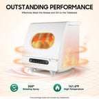 Portable tabletop dishwasher, compact dishwasher with tank, leak-proof drying, 360° spray arm, 5 programmes, for houses, flats and dormitories, white.