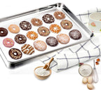 TeamFar Baking Sheet Set of 2, Baking Pans Tray Cookie Sheet Stainless Steel, Non Toxic & Healthy, Mirror Finish & Rust Free, Easy Clean & Dishwasher Safe