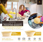 Sourdough Starter Kit, Silicone Banneton Bread Proofing Basket Set, Sourdough Bread Baking Supplies, Bread Making Kit for Sourdough Proofing with Bread Baking Bowl for Artisan Breads (Yellow)