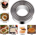 5 Pieces Biscuit Cookie Cutters Set,Stainless Steel Circle Round Cookie Biscuit Cutters in Graduated Sizes Shape Molds for Pastries Doughs Doughnuts