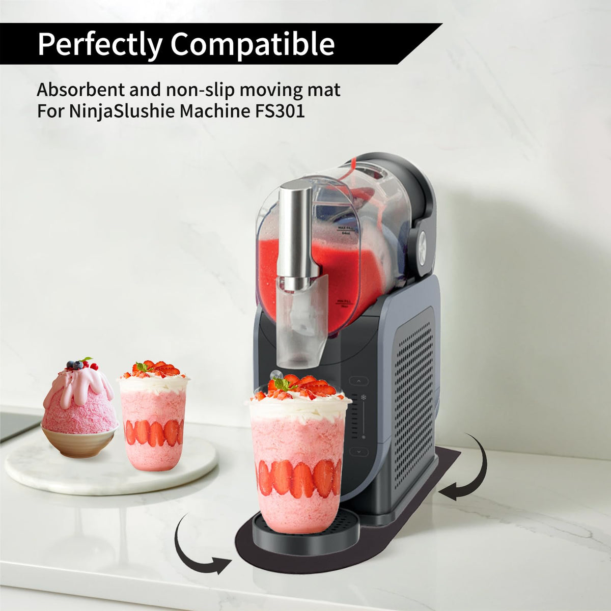 Sliding Pad for Ninja Slushie Machine FS301 Professional Frozen Drink Machine Accessory Quickly Slide and Protect Surfaces Absorbs Water Stains Ideal for Ninja Drink Maker